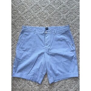 Hugo Boss Mens Chino Shorts Size 34 Slim Fit Cotton Stretch Slice Baby‎ Blue EUC